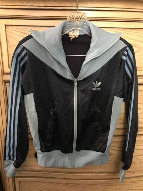 vintage gallery adidas jacke 1970er weiß blau